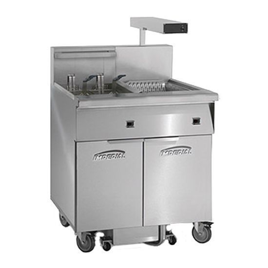 Imperial IFSCB150E 31" Electric Floor Model 50Lb. Capacity Fryer with Immersed Elements