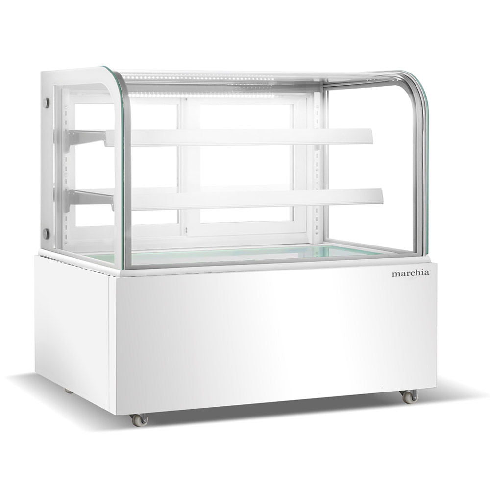 Marchia MB60-W 60" White Curved Glass Refrigerated Bakery Display Case