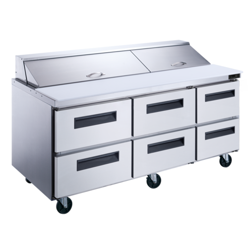 Dukers DSP72-18-D6 Refrigerated Counter, Sandwich / Salad Unit 72-1/2"