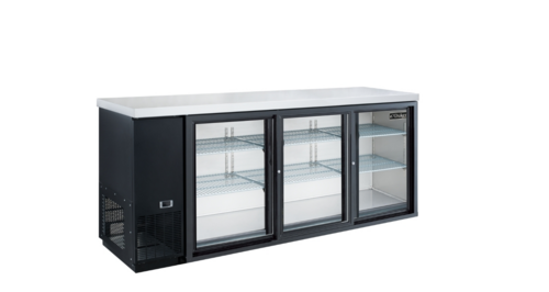 Dukers DBB72-S3 Back Bar Cabinet, Refrigerated 70-3/8" Three Section