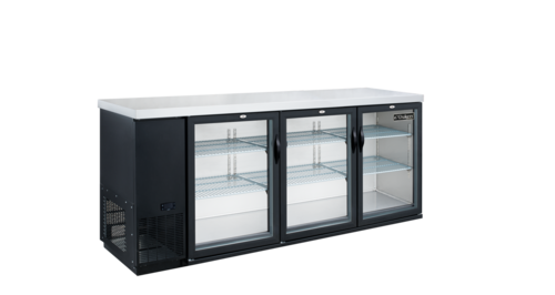 Dukers DBB72-H3 Back Bar Cabinet, Refrigerated 70-3/8" Three Section