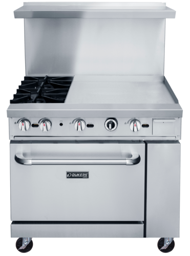 Dukers DCR36-2B24GM Range, 36" Restaurant, Gas
