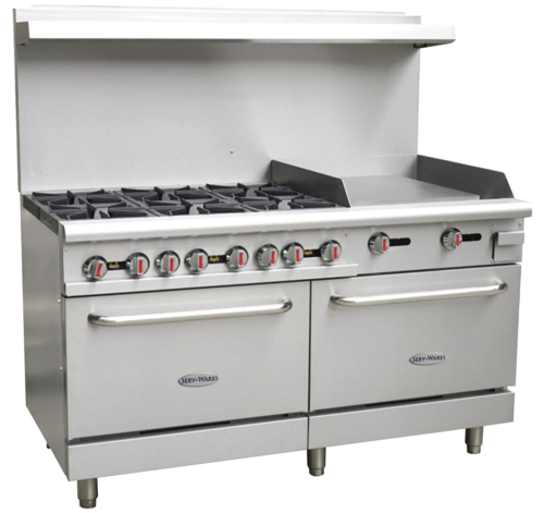 Serv-Ware SGR-6B-24G Range, 60" Restaurant, Gas