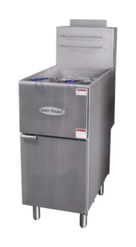 Serv-Ware SGF-40L Fryer, Gas, Floor Model, Full Pot